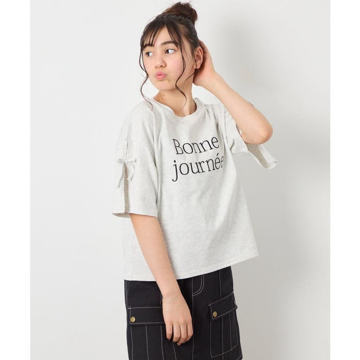 [120-160]【接触冷感/綿100％】袖スリットロゴTシャツ | a.v.v【KIDS】 | 詳細画像12 
