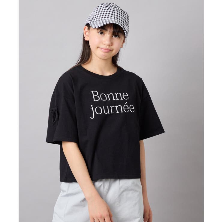 [120-160]【接触冷感/綿100％】袖スリットロゴTシャツ | a.v.v【KIDS】 | 詳細画像29 
