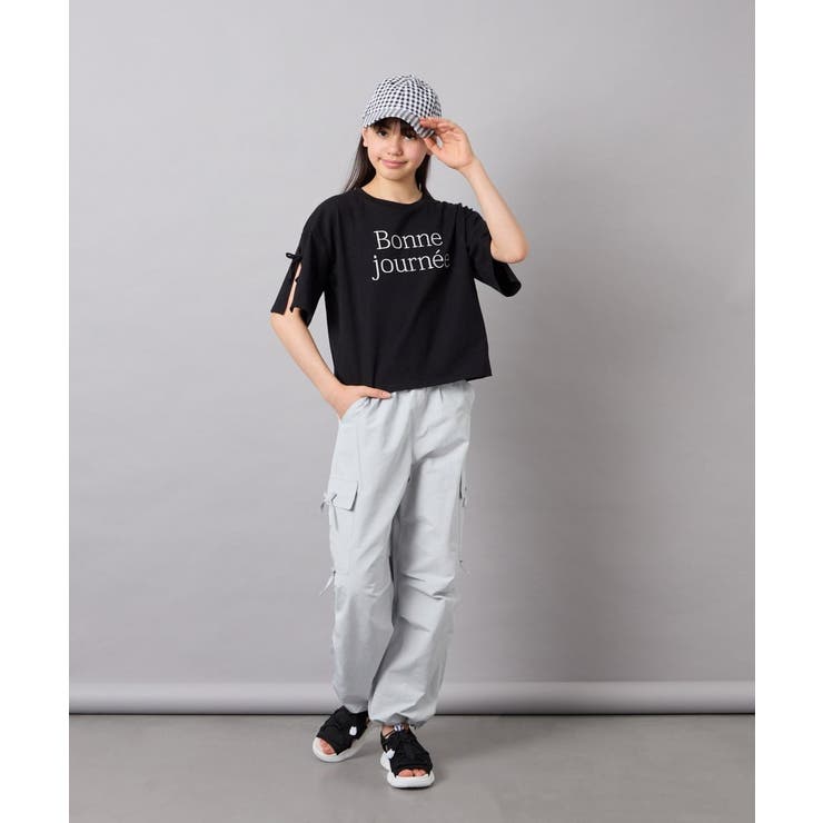 [120-160]【接触冷感/綿100％】袖スリットロゴTシャツ | a.v.v【KIDS】 | 詳細画像31 