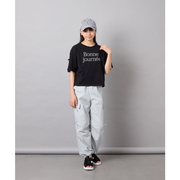 [120-160]【接触冷感/綿100％】袖スリットロゴTシャツ | a.v.v【KIDS】 | 詳細画像34 