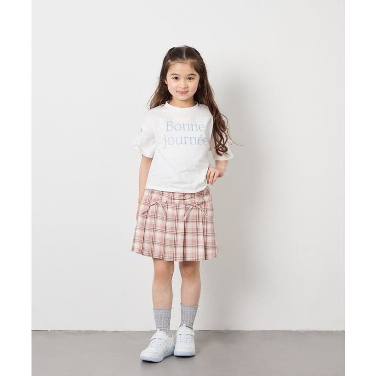 [120-160]【接触冷感/綿100％】袖スリットロゴTシャツ | a.v.v【KIDS】 | 詳細画像5 