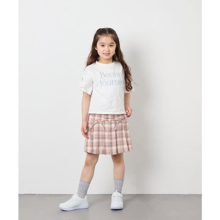 [120-160]【接触冷感/綿100％】袖スリットロゴTシャツ | a.v.v【KIDS】 | 詳細画像6 
