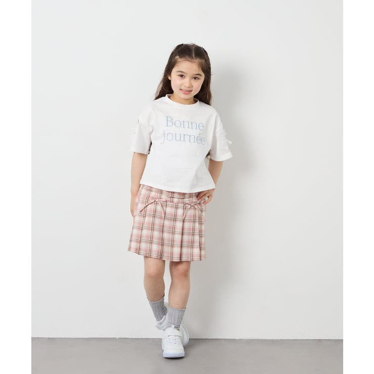 [120-160]【接触冷感/綿100％】袖スリットロゴTシャツ | a.v.v【KIDS】 | 詳細画像7 