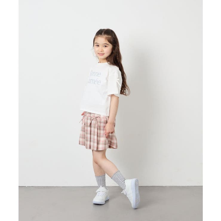 [120-160]【接触冷感/綿100％】袖スリットロゴTシャツ | a.v.v【KIDS】 | 詳細画像9 