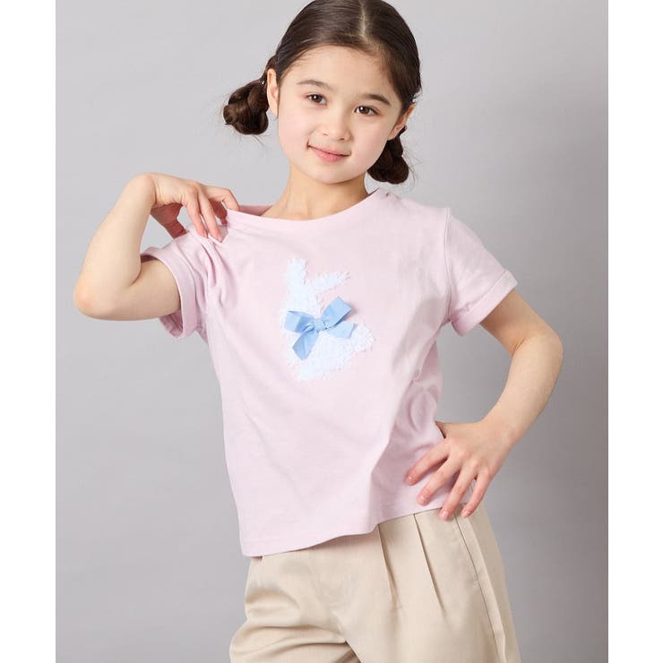 ピンク | [110-150]【接触冷感/綿100％】モチーフアソートTシャツ | a.v.v【KIDS】