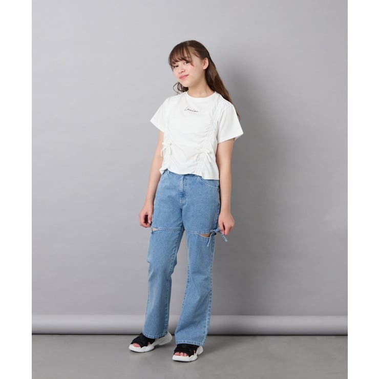 [130-160]【毛玉になりにくい/綿100％】クロップドドロストTシャツ | a.v.v【KIDS】 | 詳細画像21 