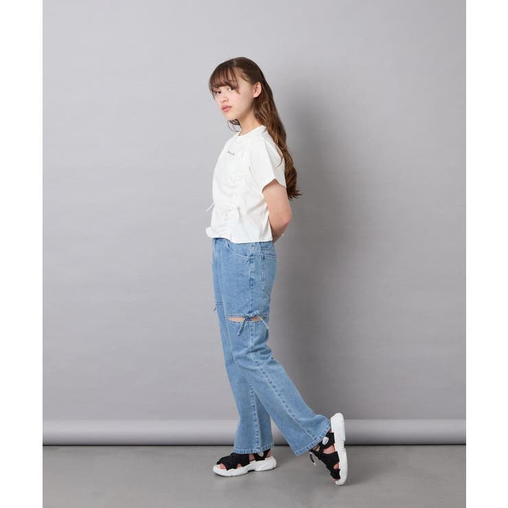 [130-160]【毛玉になりにくい/綿100％】クロップドドロストTシャツ | a.v.v【KIDS】 | 詳細画像22 