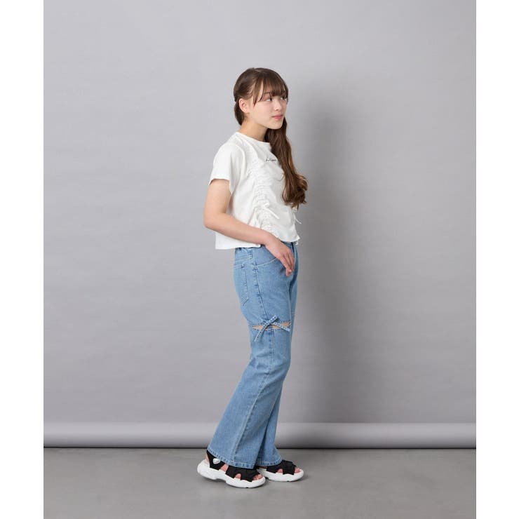 [130-160]【毛玉になりにくい/綿100％】クロップドドロストTシャツ | a.v.v【KIDS】 | 詳細画像24 