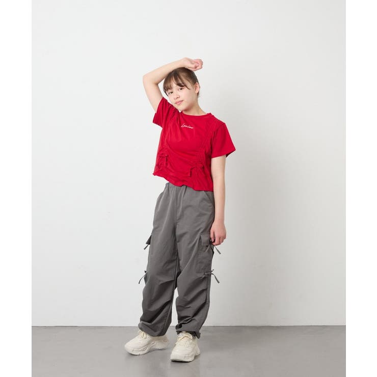 [130-160]【毛玉になりにくい/綿100％】クロップドドロストTシャツ | a.v.v【KIDS】 | 詳細画像7 
