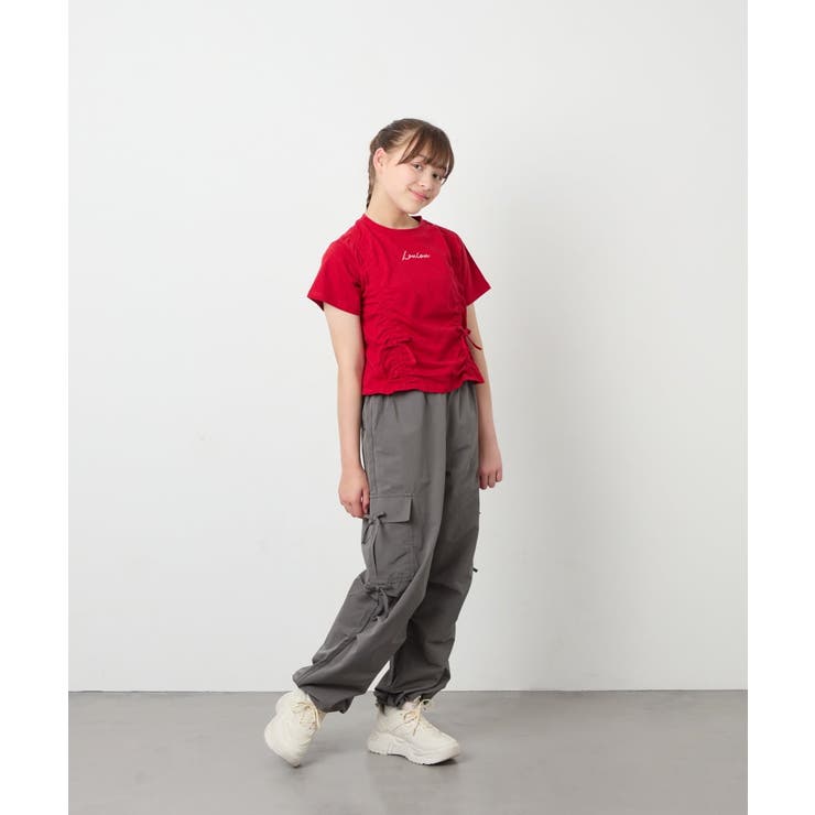 [130-160]【毛玉になりにくい/綿100％】クロップドドロストTシャツ | a.v.v【KIDS】 | 詳細画像9 