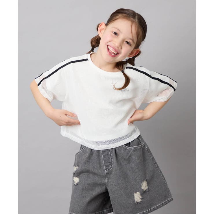 [120-160]メッシュレイヤードTシャツ | a.v.v【KIDS】 | 詳細画像2 
