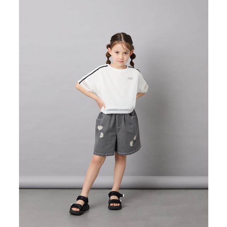 [120-160]メッシュレイヤードTシャツ | a.v.v【KIDS】 | 詳細画像5 