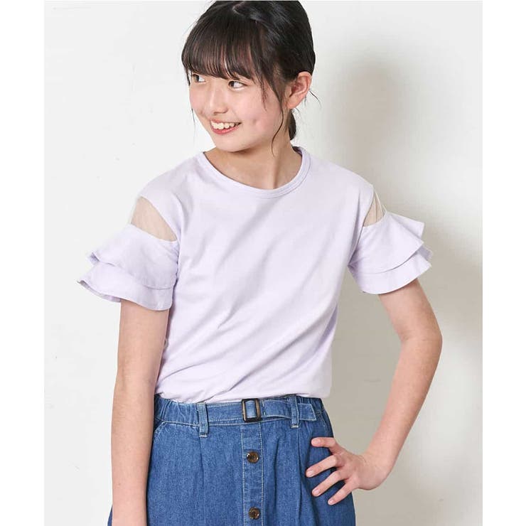 [140-150]【接触冷感】シアーフリルスリーブカットソー | a.v.v【KIDS】 | 詳細画像10 