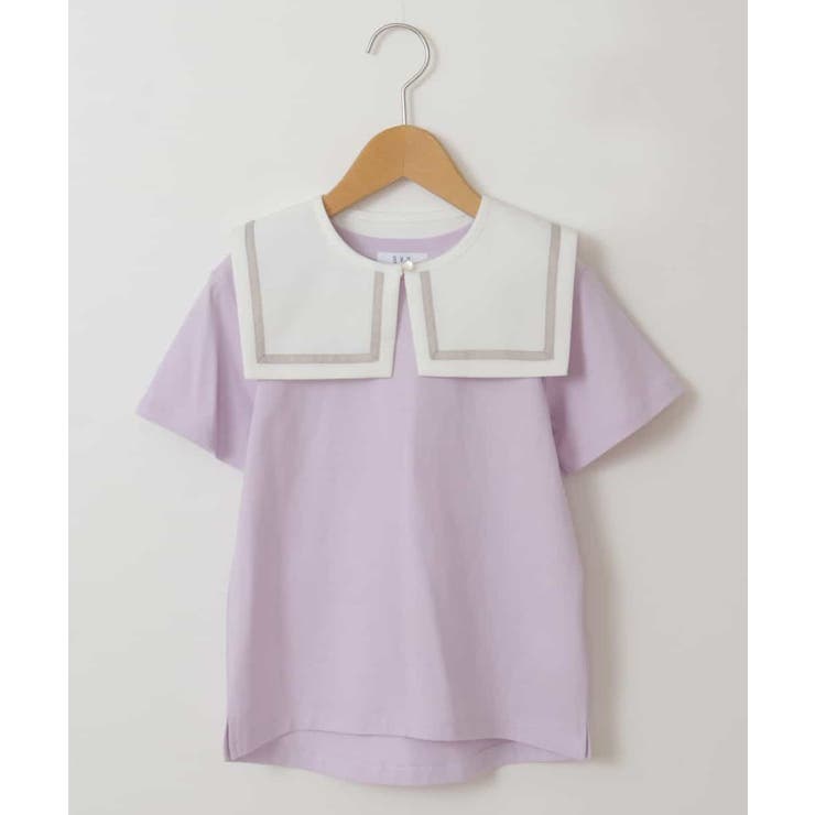 140-150]セーラーカラー付け襟Tシャツ[品番：ITKW0019779