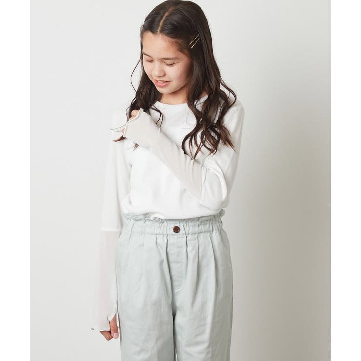 [150-160]袖シアー切り替えカットソー | a.v.v【KIDS】 | 詳細画像16 