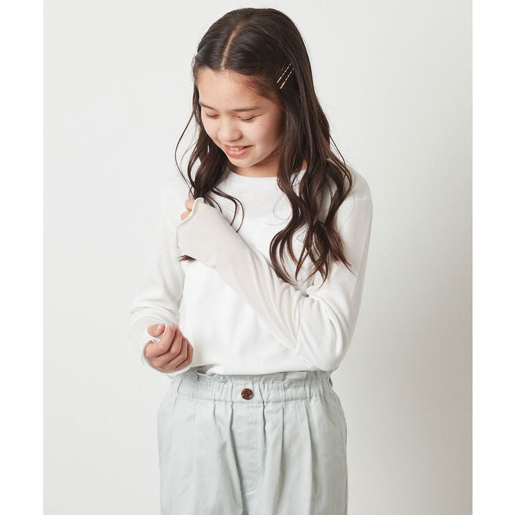 [150-160]袖シアー切り替えカットソー | a.v.v【KIDS】 | 詳細画像17 