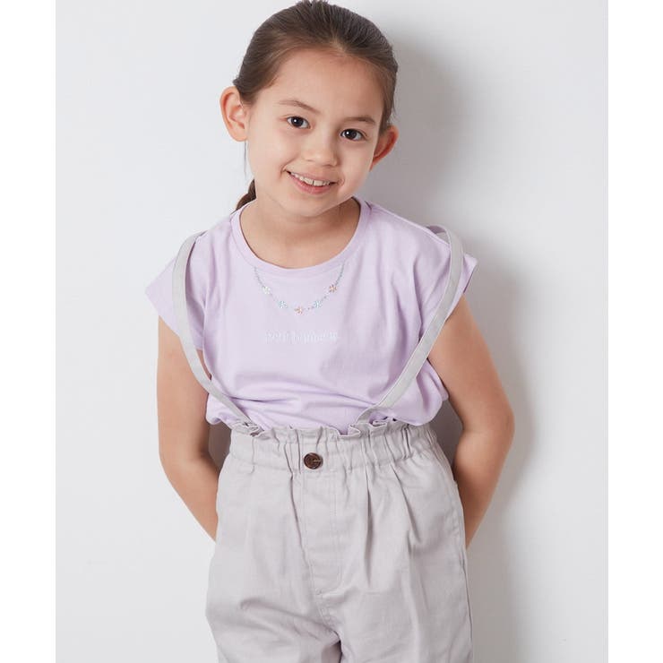 ピンク | [100-130]ネックレスモチーフＴシャツ | a.v.v【KIDS】