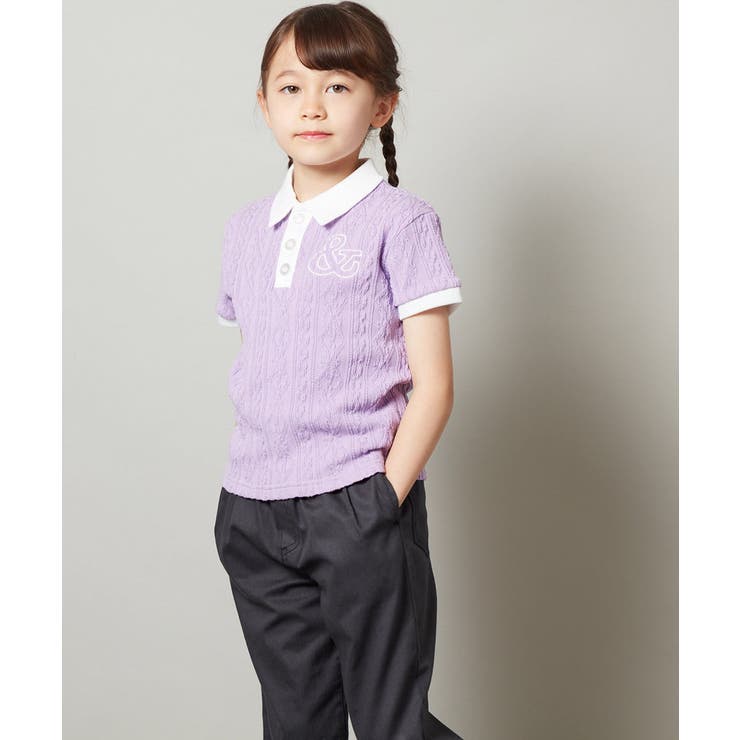 マイルドバイオレット | [100-130]【マイルドライナーコラボ】ロゴポロTシャツ | a.v.v【KIDS】