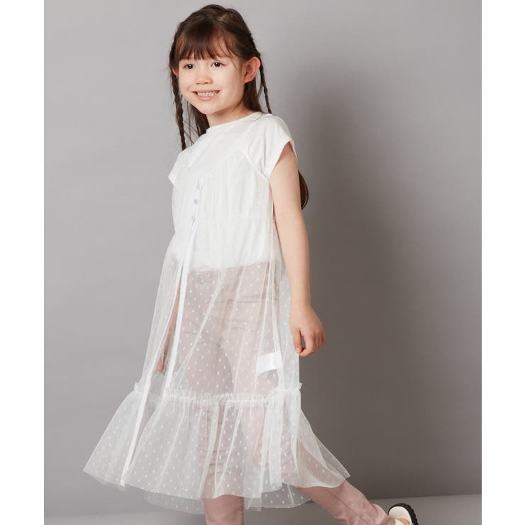 [120-130]【２点セット】チュールキャミワンピ×Tシャツ[品番：ITKW0017216]｜a.v.v【KIDS】（アーヴェヴェ）のキッズファッション通販｜SHOPLIST（ショップリスト）