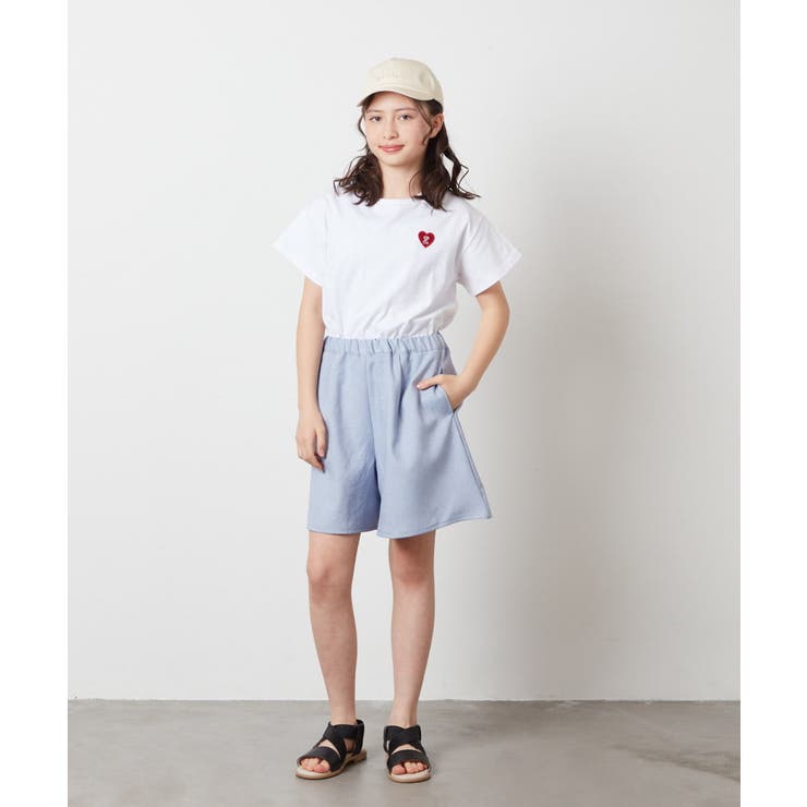 [100-130]ハートワッペン半袖Tシャツ | a.v.v【KIDS】 | 詳細画像25 