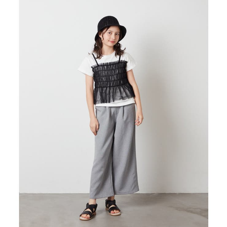 [100-130]チュールキャミドッキングＴシャツ | a.v.v【KIDS】 | 詳細画像16 