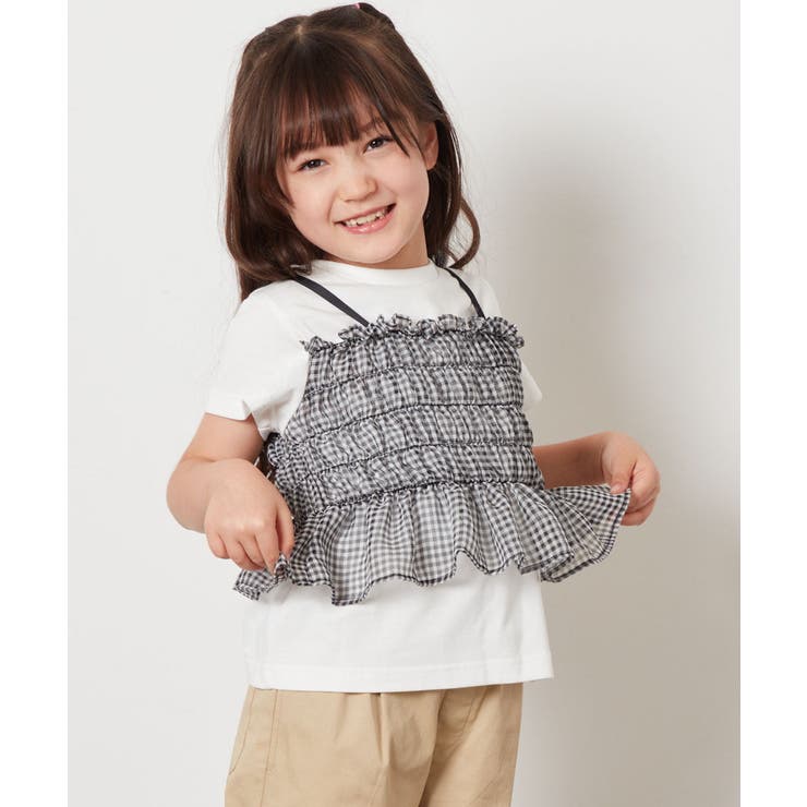 [100-130]チュールキャミドッキングＴシャツ | a.v.v【KIDS】 | 詳細画像25 