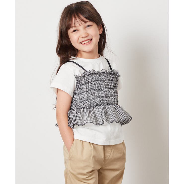 [100-130]チュールキャミドッキングＴシャツ | a.v.v【KIDS】 | 詳細画像27 