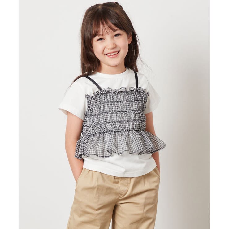 [100-130]チュールキャミドッキングＴシャツ | a.v.v【KIDS】 | 詳細画像28 