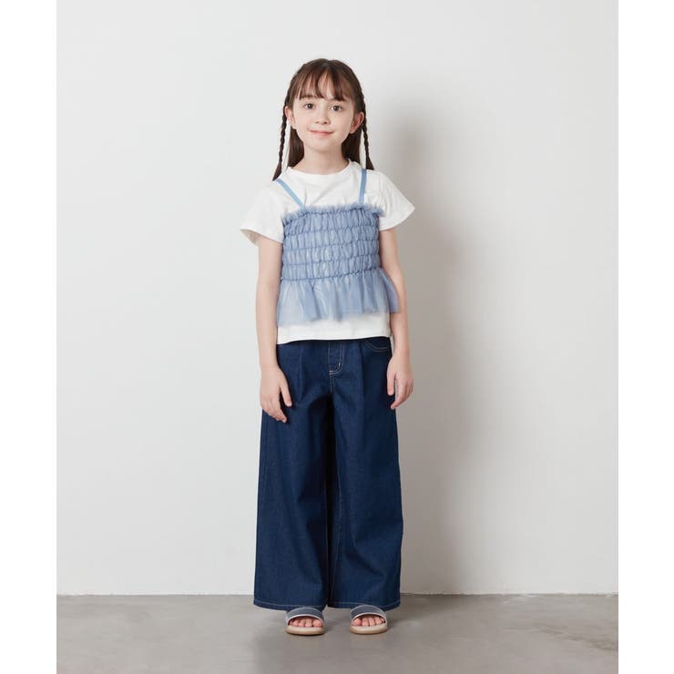 [100-130]チュールキャミドッキングＴシャツ | a.v.v【KIDS】 | 詳細画像5 