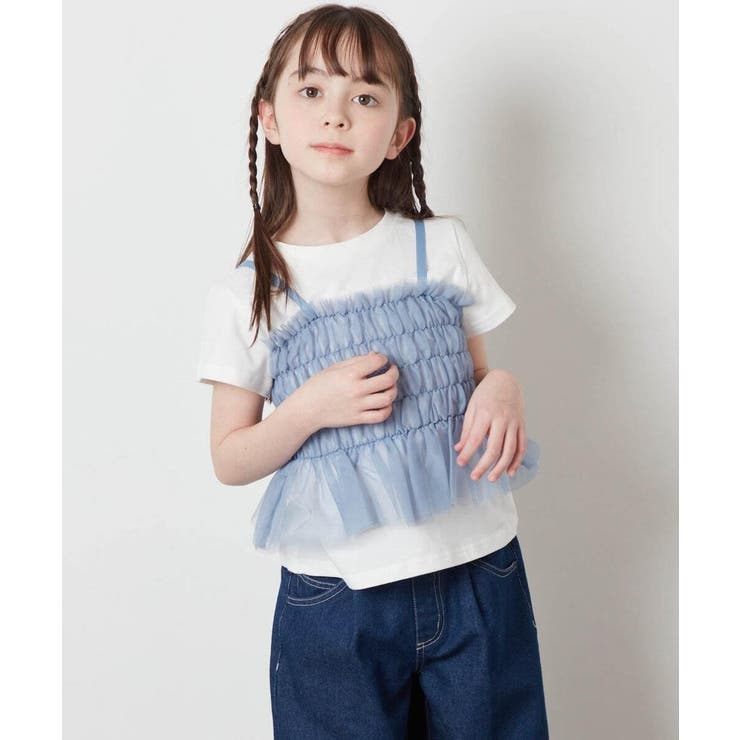 [100-130]チュールキャミドッキングＴシャツ | a.v.v【KIDS】 | 詳細画像13 