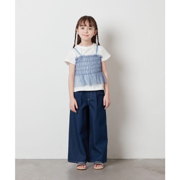 [100-130]チュールキャミドッキングＴシャツ | a.v.v【KIDS】 | 詳細画像15 