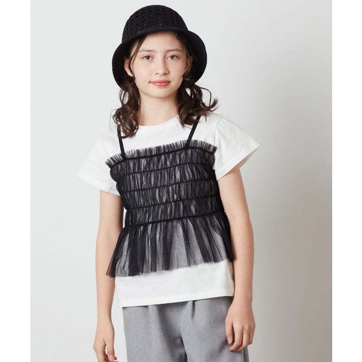 [100-130]チュールキャミドッキングＴシャツ | a.v.v【KIDS】 | 詳細画像23 