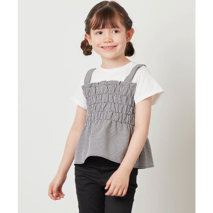 [100-130]【セットアップ対応】シャーリングキャミドッキングトップス[品番：ITKW0016549]｜a.v.v【KIDS】（アーヴェヴェ）のキッズファッション通販｜SHOPLIST（ショップリスト）