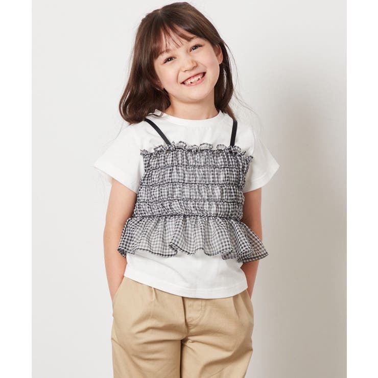 [160]チュールキャミドッキングＴシャツ | a.v.v【KIDS】 | 詳細画像24 