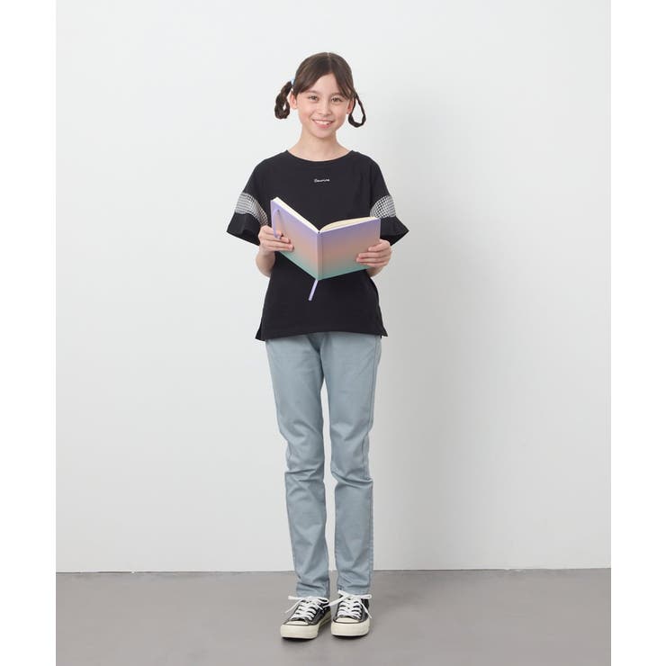 シアーギンガムキリカエスリーブＴシャツ | a.v.v【KIDS】 | 詳細画像11 