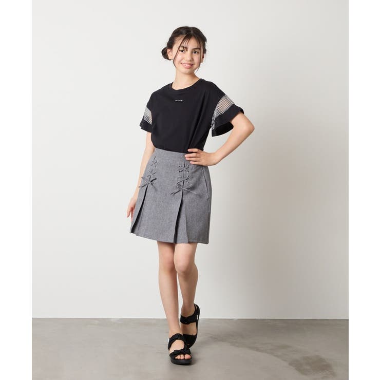 シアーギンガムキリカエスリーブＴシャツ | a.v.v【KIDS】 | 詳細画像2 