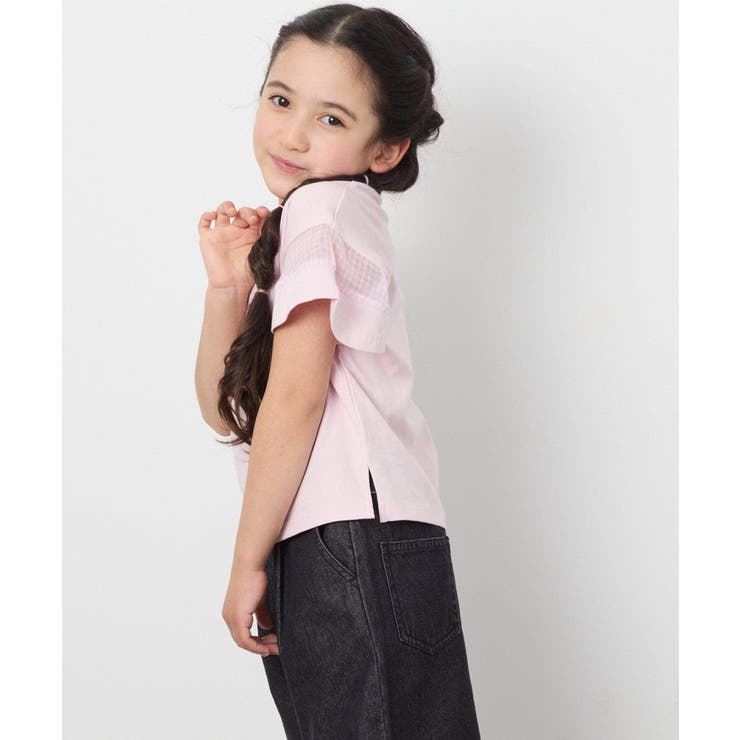 シアーギンガムキリカエスリーブＴシャツ | a.v.v【KIDS】 | 詳細画像21 