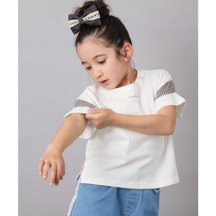 シアーギンガムキリカエスリーブＴシャツ | a.v.v【KIDS】 | 詳細画像35 