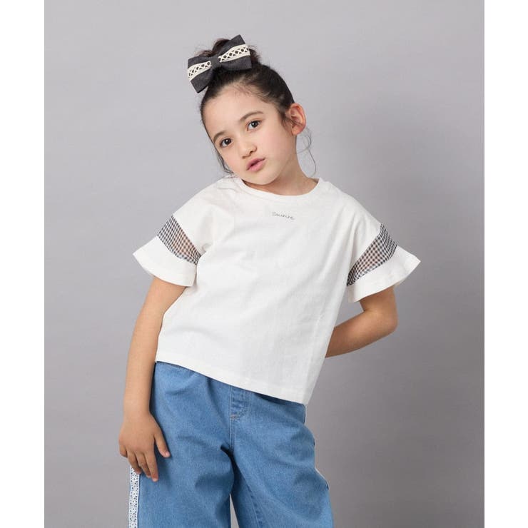 シアーギンガムキリカエスリーブＴシャツ | a.v.v【KIDS】 | 詳細画像36 
