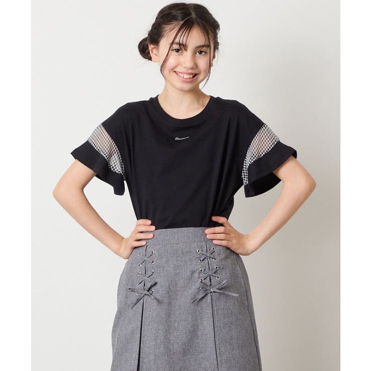シアーギンガムキリカエスリーブＴシャツ | a.v.v【KIDS】 | 詳細画像56 