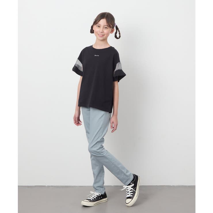 シアーギンガムキリカエスリーブＴシャツ | a.v.v【KIDS】 | 詳細画像9 