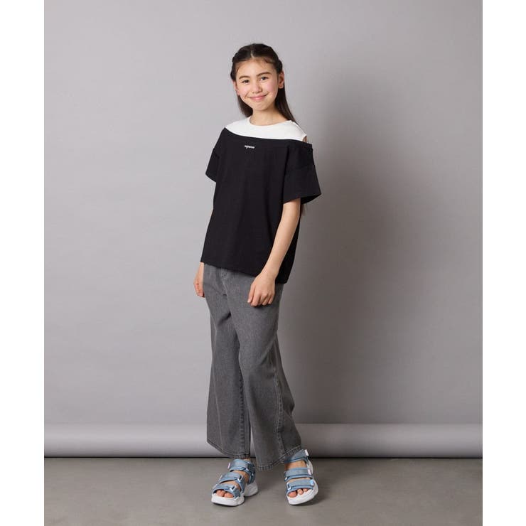 オフショルレイヤードロゴTシャツ | a.v.v【KIDS】 | 詳細画像11 