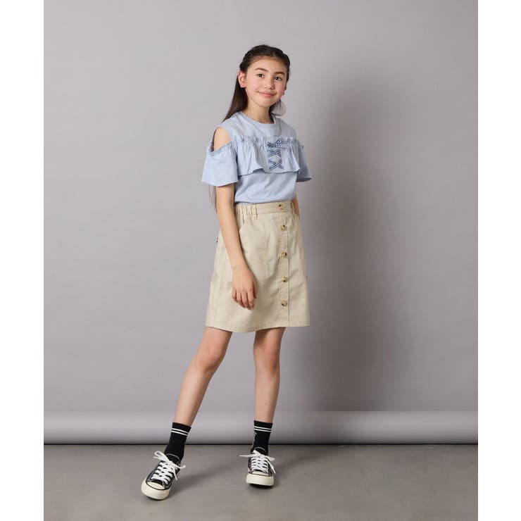 フリルオフショルTシャツ | a.v.v【KIDS】 | 詳細画像5 