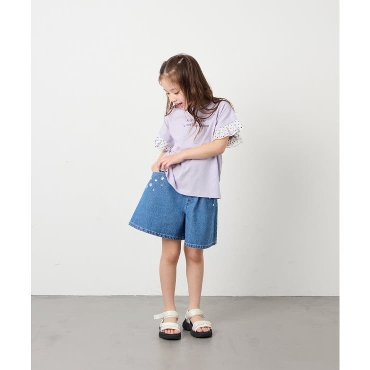 [110-160]【WEB限定】ドットチュール袖Tシャツ | a.v.v【KIDS】 | 詳細画像18 