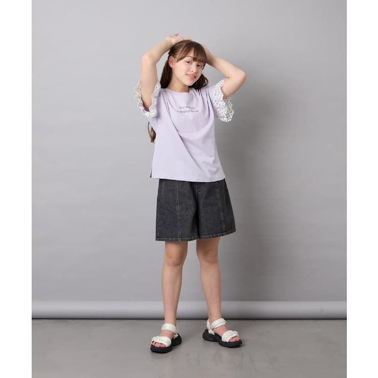 [110-160]【WEB限定】ドットチュール袖Tシャツ | a.v.v【KIDS】 | 詳細画像22 
