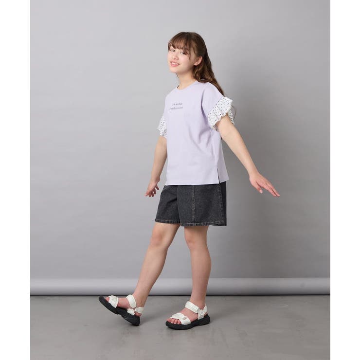 [110-160]【WEB限定】ドットチュール袖Tシャツ | a.v.v【KIDS】 | 詳細画像23 