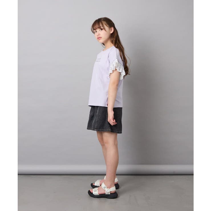[110-160]【WEB限定】ドットチュール袖Tシャツ | a.v.v【KIDS】 | 詳細画像24 