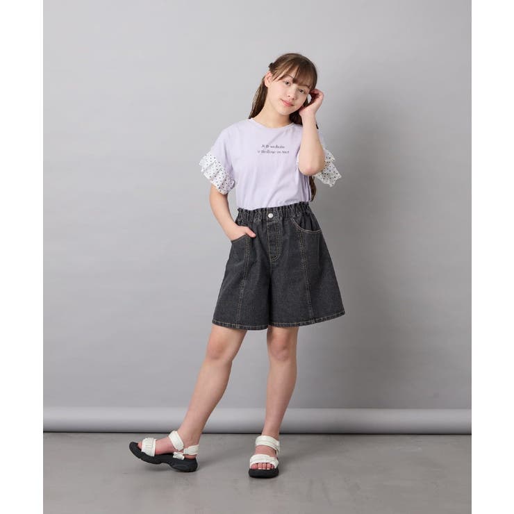 [110-160]【WEB限定】ドットチュール袖Tシャツ | a.v.v【KIDS】 | 詳細画像25 