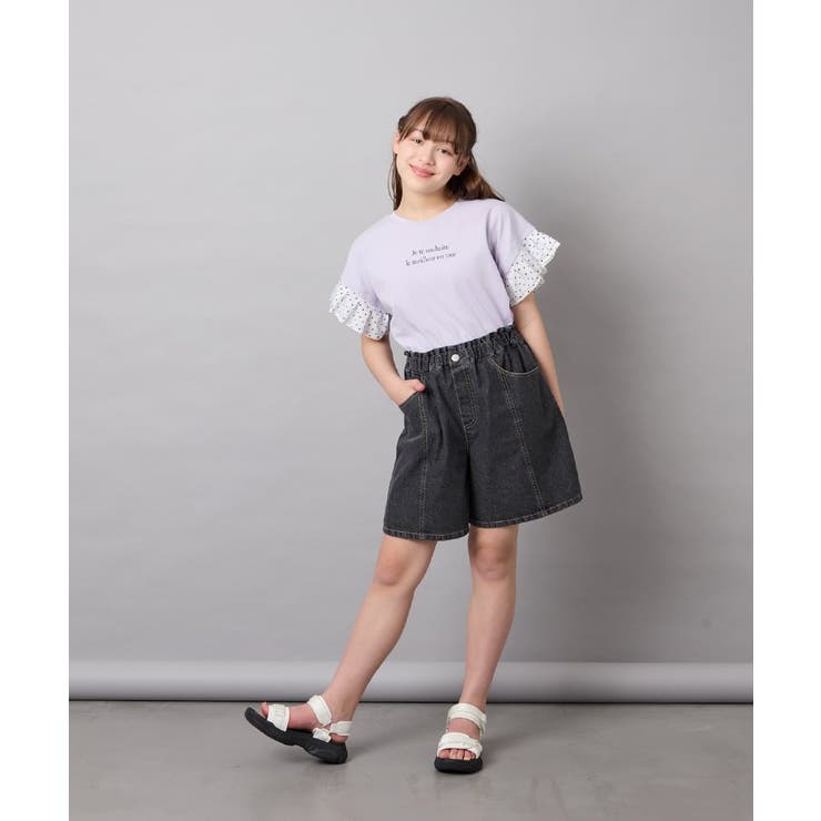 [110-160]【WEB限定】ドットチュール袖Tシャツ | a.v.v【KIDS】 | 詳細画像26 