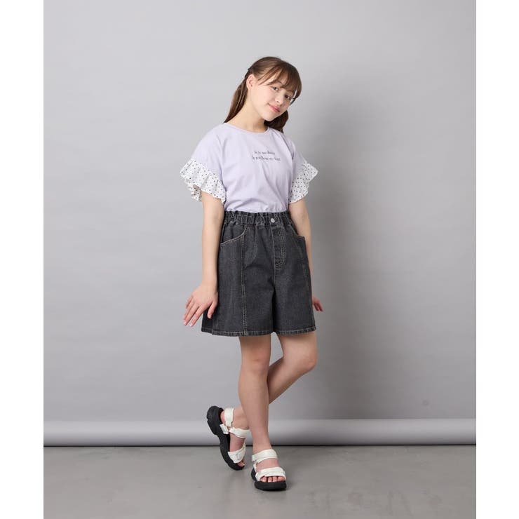 [110-160]【WEB限定】ドットチュール袖Tシャツ | a.v.v【KIDS】 | 詳細画像28 